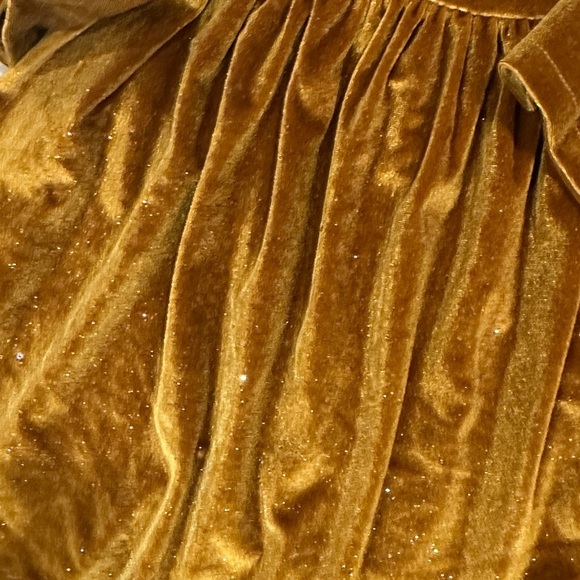 Charming Kids Velvet Dress in Gold - Picture 6 of 8